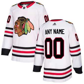 Mens Chicago Blackhawks adidas White Authentic Custom Jersey